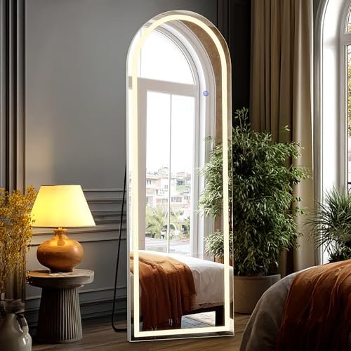 ⭐ DUMOS Arched LED Floor Mirror🏆 EDITOR'S CHOICE